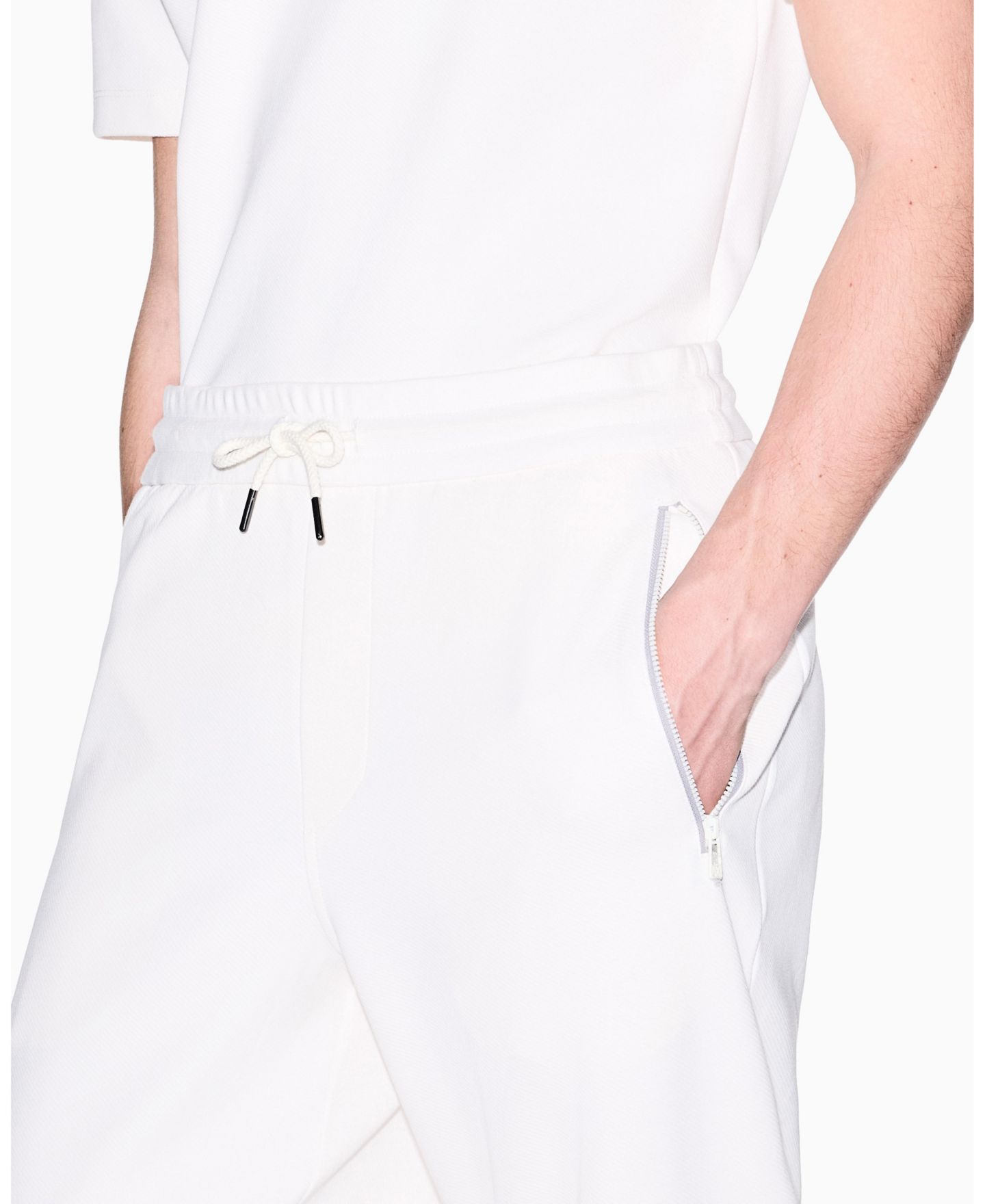 Мужские брюки A|X Armani Exchange White Edition Fleece Jogger, цвет: Кремовый — фото 4