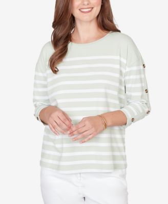 Petite Yarn Dyed Stripe Knit Top