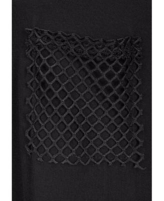 Women's Mesh Insert Short Sleeve Cover up Beach Dress