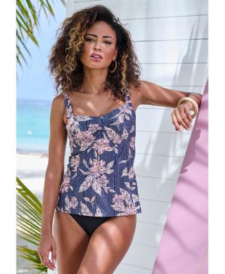Women's Mix Print Underwire Tankini Swimsuit Top