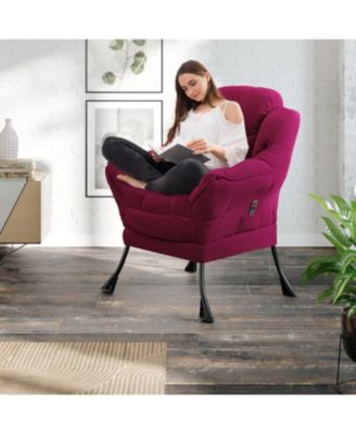 Lazy Chair for Living Room - Modern Large Accent Lounge Armchair with Side Pocket, Comfy Leisure Sofa Reading Chair for Bedroom