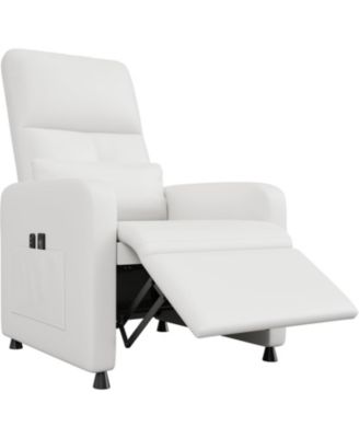 Power Recliner Chair, Adjustable Electric Recliner Ergonomic Overstuffed PU Leather, Tall Back, Padded Seat, 2 Side Pockets and USB Port