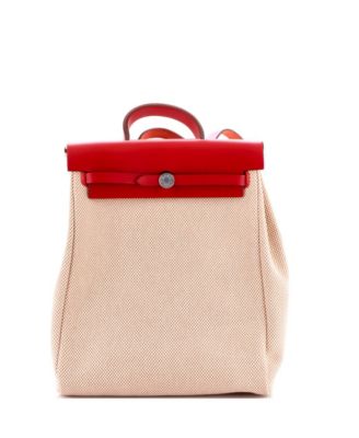 Herbag A Dos Zip Backpack Toile and Leather