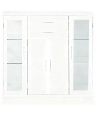 Kitchen Cabinet with Glass Doors and Drawers