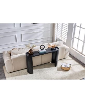 curved foyer table - minimalist entrance sofa side table