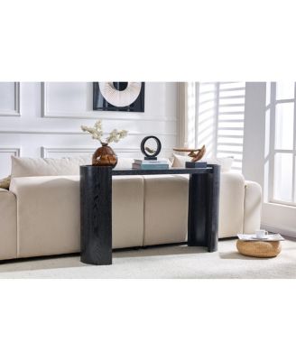 curved foyer table - minimalist entrance sofa side table