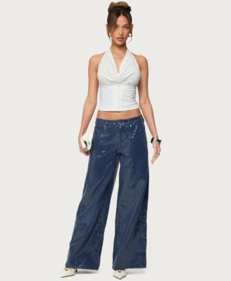 Women's Mirella Sequin Low Rise Baggy Jeans
