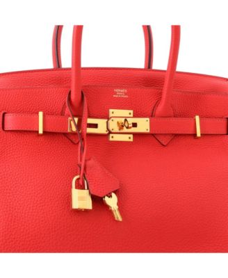 Birkin 30 Handbag Red Togo with Gold Hardware