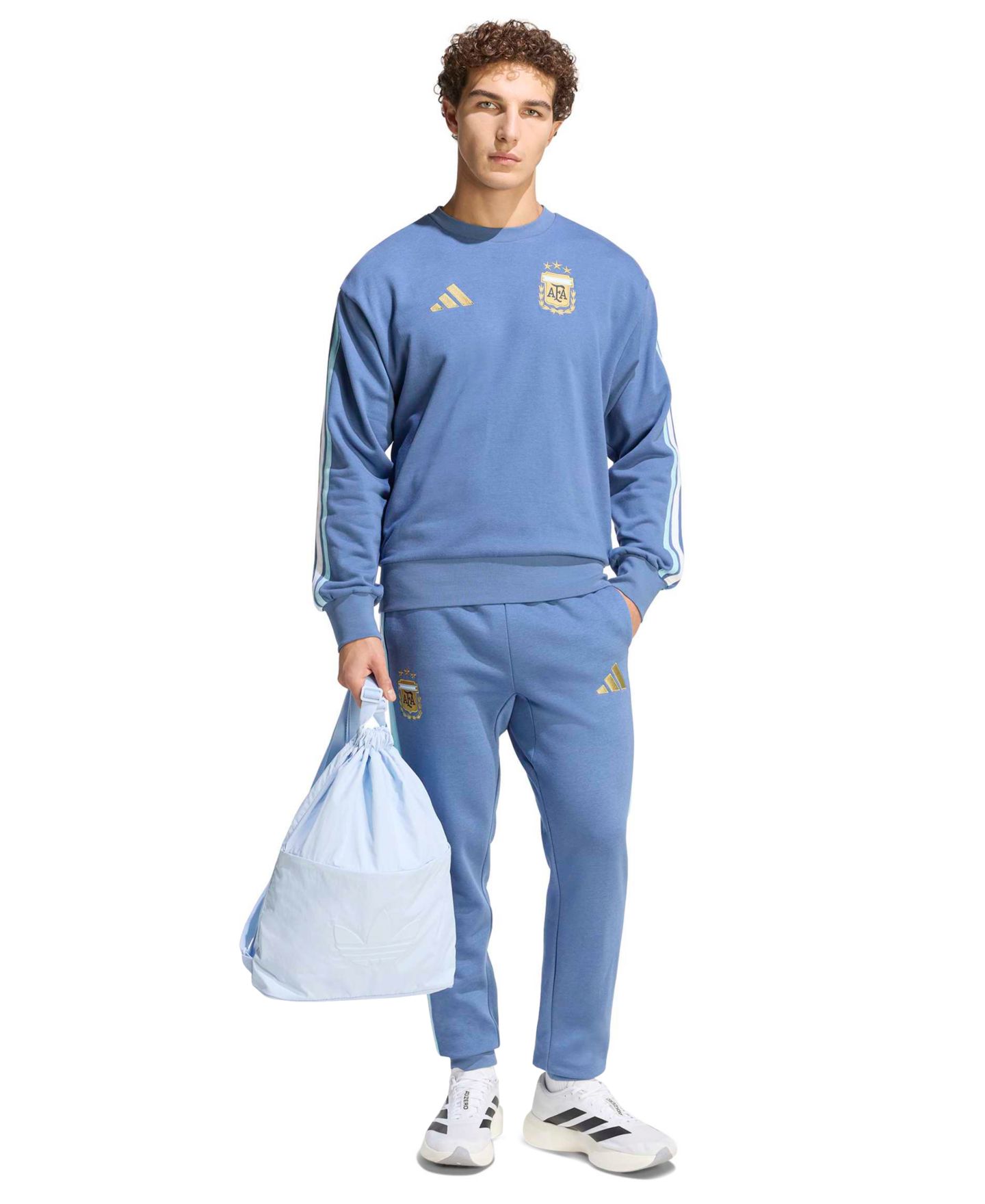 Мужские брюки adidas Argentina DNA Fleece, цвет: Синий — фото 2