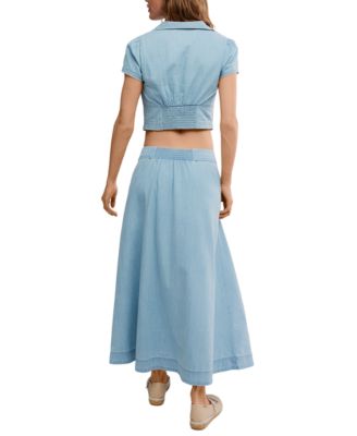 Women's Button-Down Top and A-Line Skirt, 2-Piece Set
