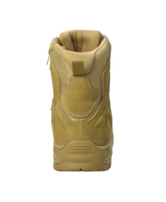 Men's 8" Suede Leather Side Zipper Waterproof Tactical Boot, Coyote