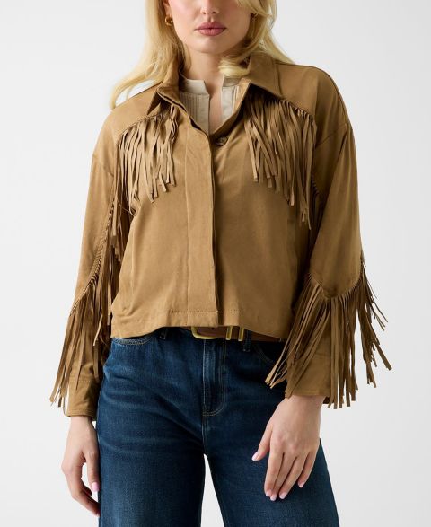 Женские куртки GUESS Ibby Long-Sleeve Fringe Jacket