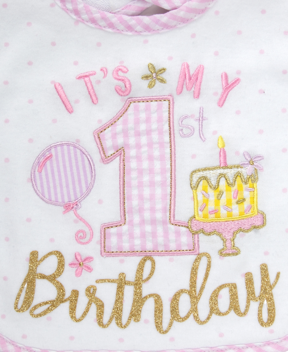 Baby Essentials Girls' Birthday Short-Sleeve Bodysuit, Tutu Skirt, Headband, Socks and Bib, 5-Piece Set