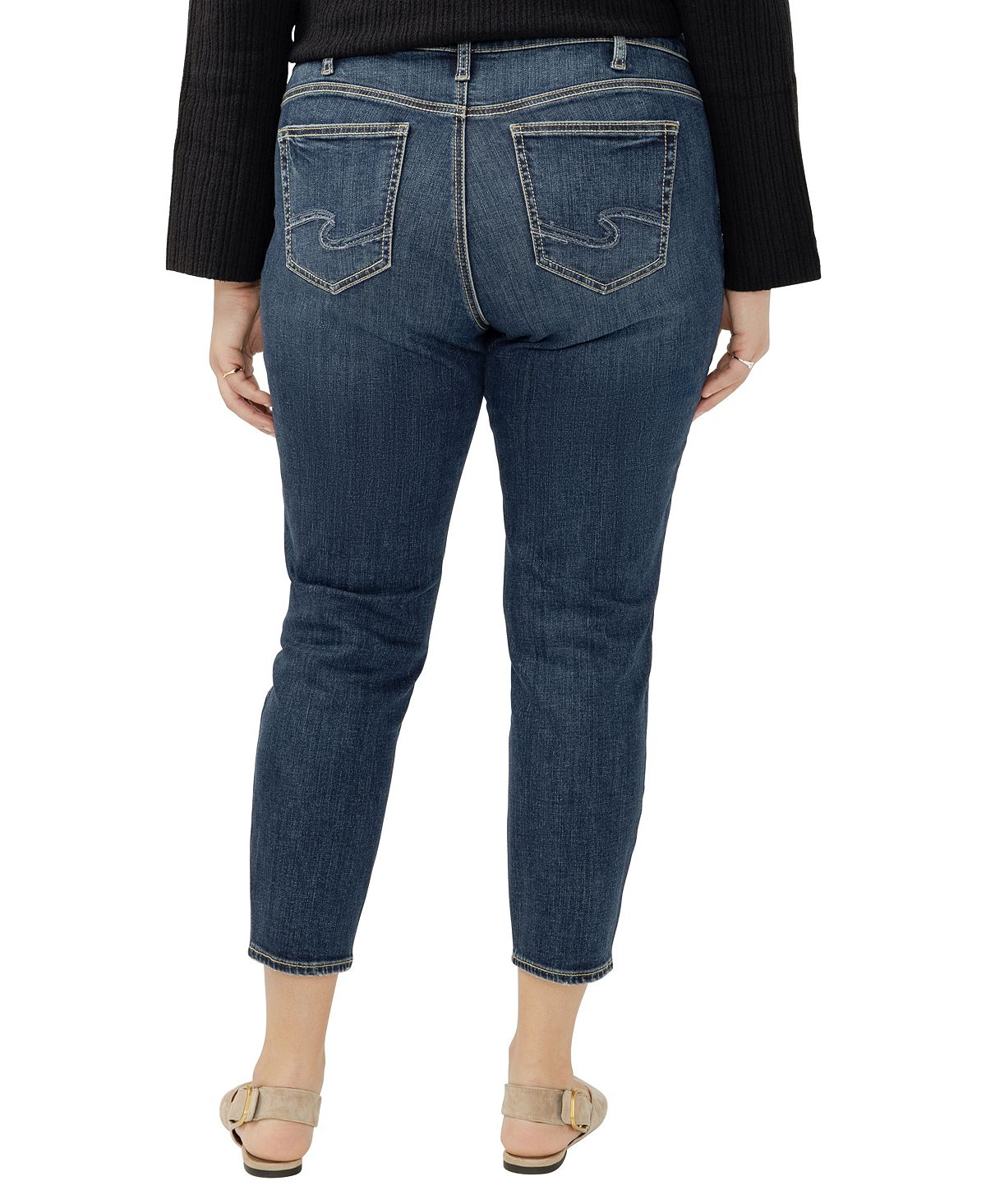 Silver Jeans Co. Plus Size Elyse Skinny Cropped Jeans view 7 — MAYCSS fashion products