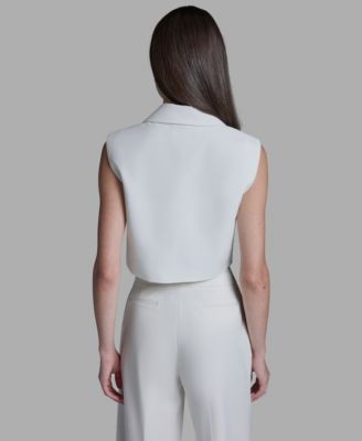 Women's One-Button Cropped Vest