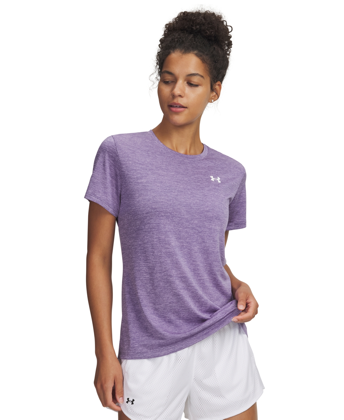 Under Armour Women's Tech Twist Short-Sleeve Top - Purple Luxe /White