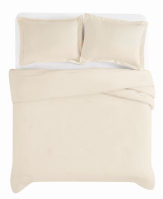 Vintage Washed Cotton 3-Pc. Comforter Set, Full/Queen