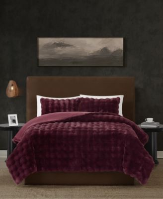 Bubble Faux Fur 3-Pc. Comforter Set, Full/Queen