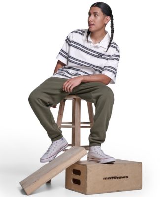 Men's Striped Short-Sleeve Polo Shirt