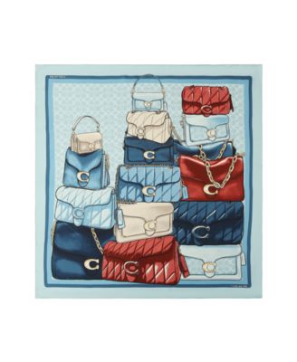 Women's Stacked Tabby Printed Silk Square Scarf