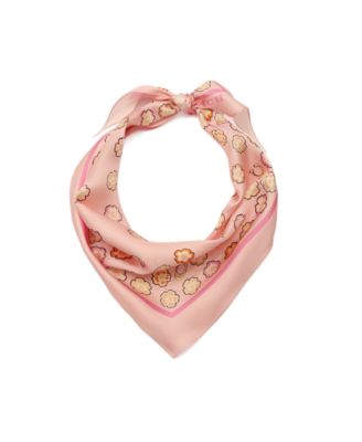 Women's Waterfall Tea Rose Printed Silk Diamond Scarf