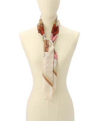 Women's Stacked Tabby Printed Wide Silk Skinny Scarf