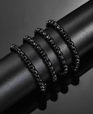 Men's Rolo Chain Bracelet in Black Plated Stainless Steel