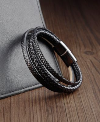 Men's Elysian Leather & Stainless Steel Bracelet