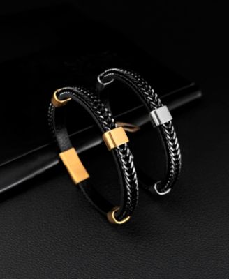 Men's Stainless Steel & Axelar Gold-Tone Bracelet