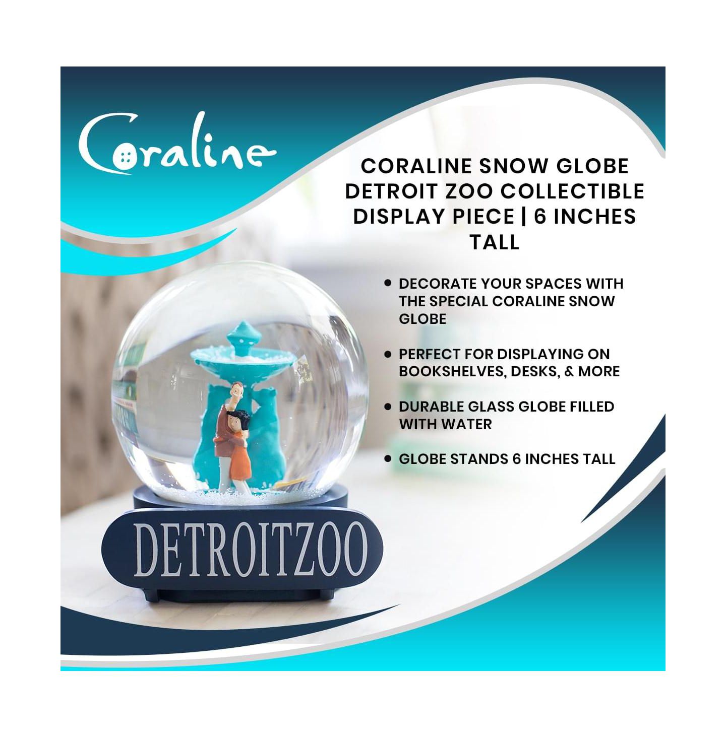 Детские фигурки Surreal Entertainment Coraline Detroit Zoo 6" Snow Globe, 1-Piece, Ages 14+, цвет: Синий — фото 6