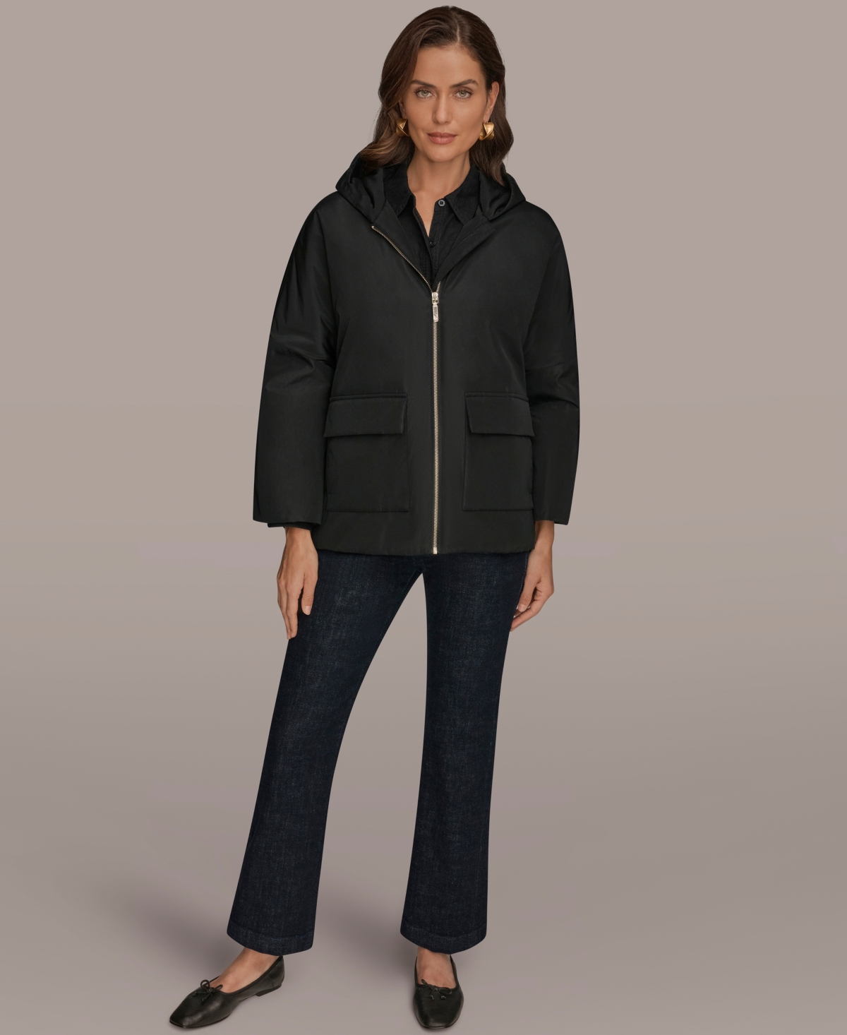 Donna Karan Weekend Women's Zip-Up Hooded Jacket
