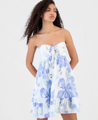 Juniors' Convertible Halter Babydoll Mini Dress