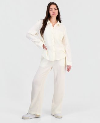 Juniors' Cotton Gauze Shirt