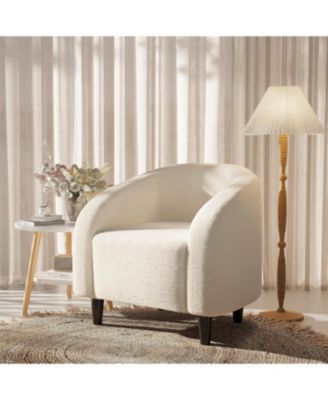 Chair Living Room Chairs Boucle Barrel Chairs Round Armchairs for Bedroom Waiting Room Office Reception Chairs
