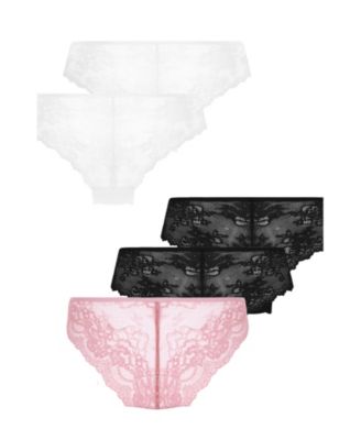 Hunkemoller Women's 5-pack Invisible Lace Back Brazilian