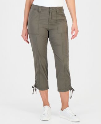 Petite Mid-Rise Tie-Hem Capri Pants