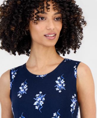 Petite Printed Sleeveless Flip Flop Dress