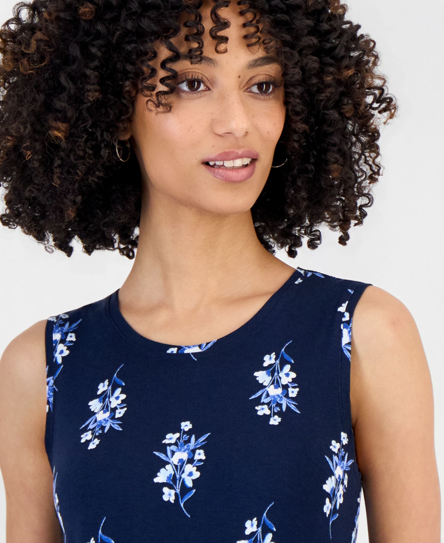 Petite Printed Sleeveless Knit Dress