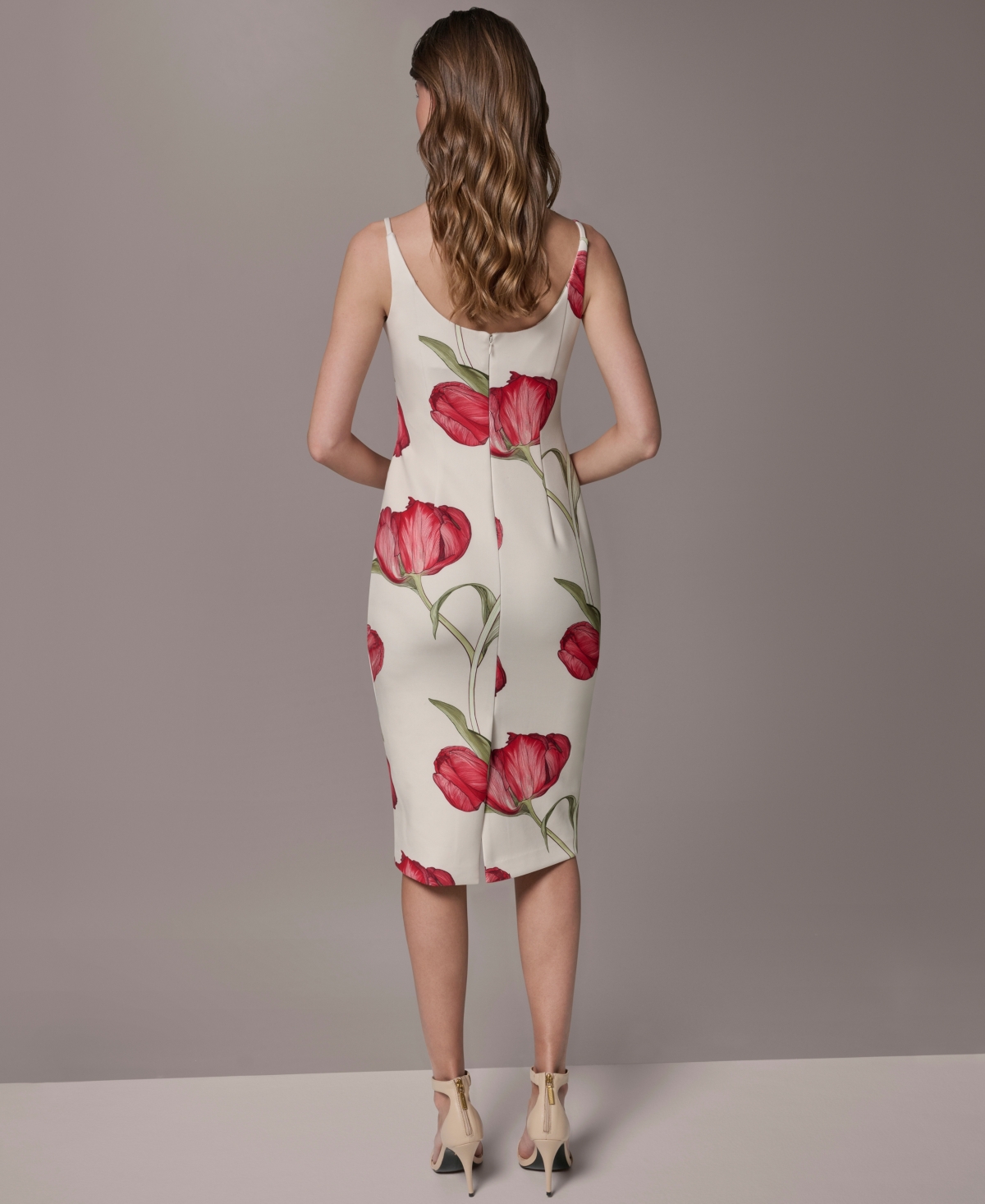 Donna Karan New York Petite Square-Neck Printed Sheath Dress