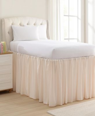 Solid Washed Microfiber Bed Skirt, Twin XL