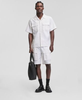 Men's Linen & Cotton Relaxed Utility Shirt