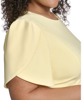 Plus Size Tulip Sleeveless Sheath Midi Dress