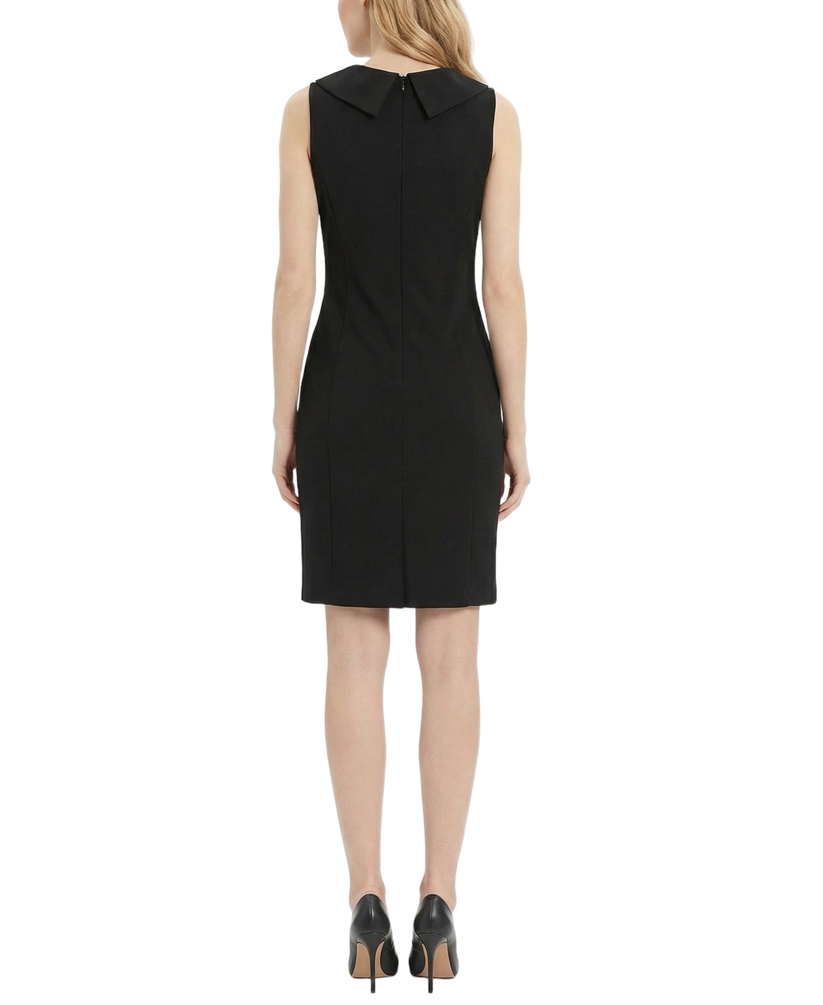 Ny Collection Women's Sleeveless Shawl Collar Dress