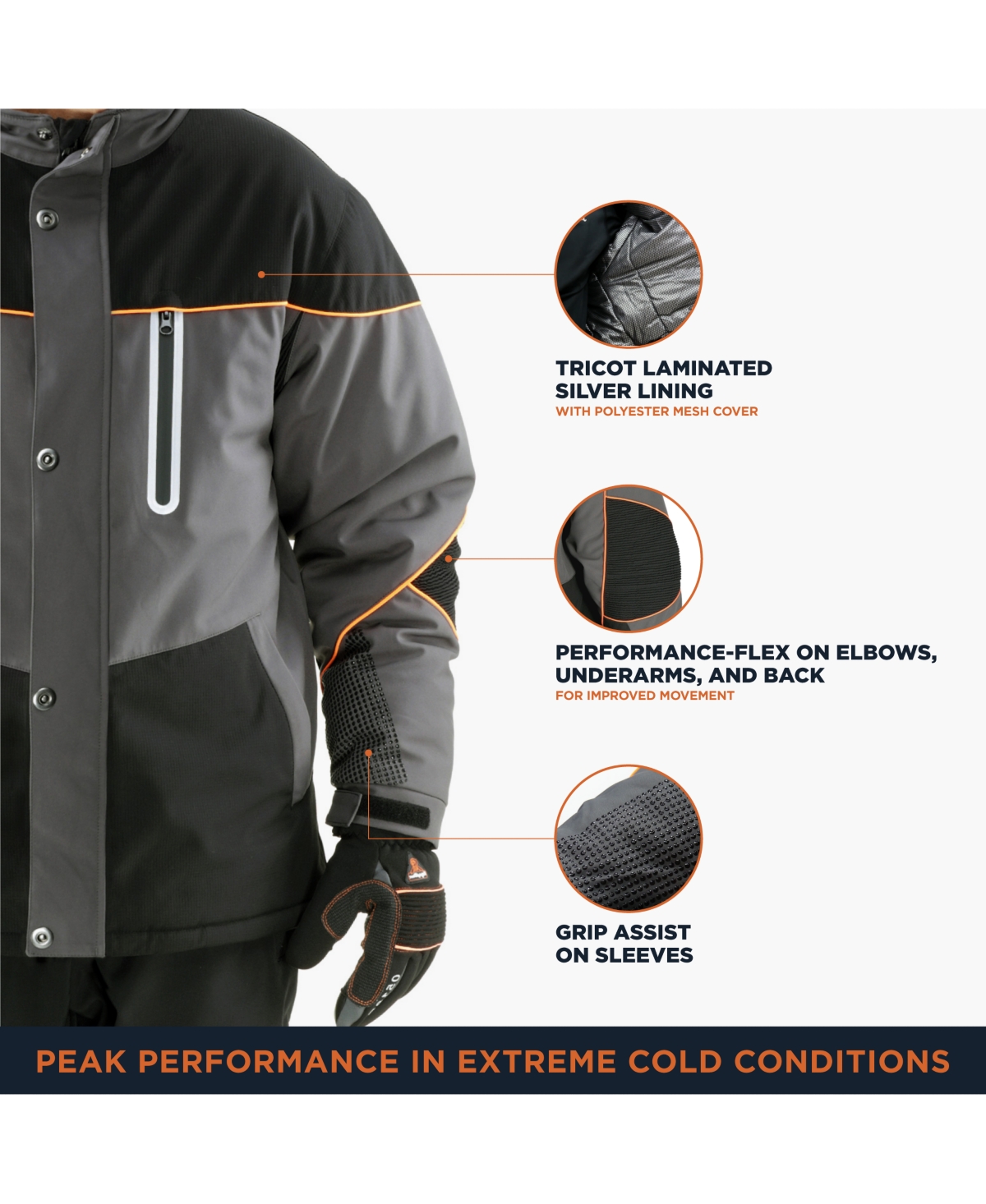 RefrigiWear Big & Tall PolarForce Insulated Jacket - Ultra-Warm, Waterproof, Heavy-Duty Work Coat for Extreme Cold