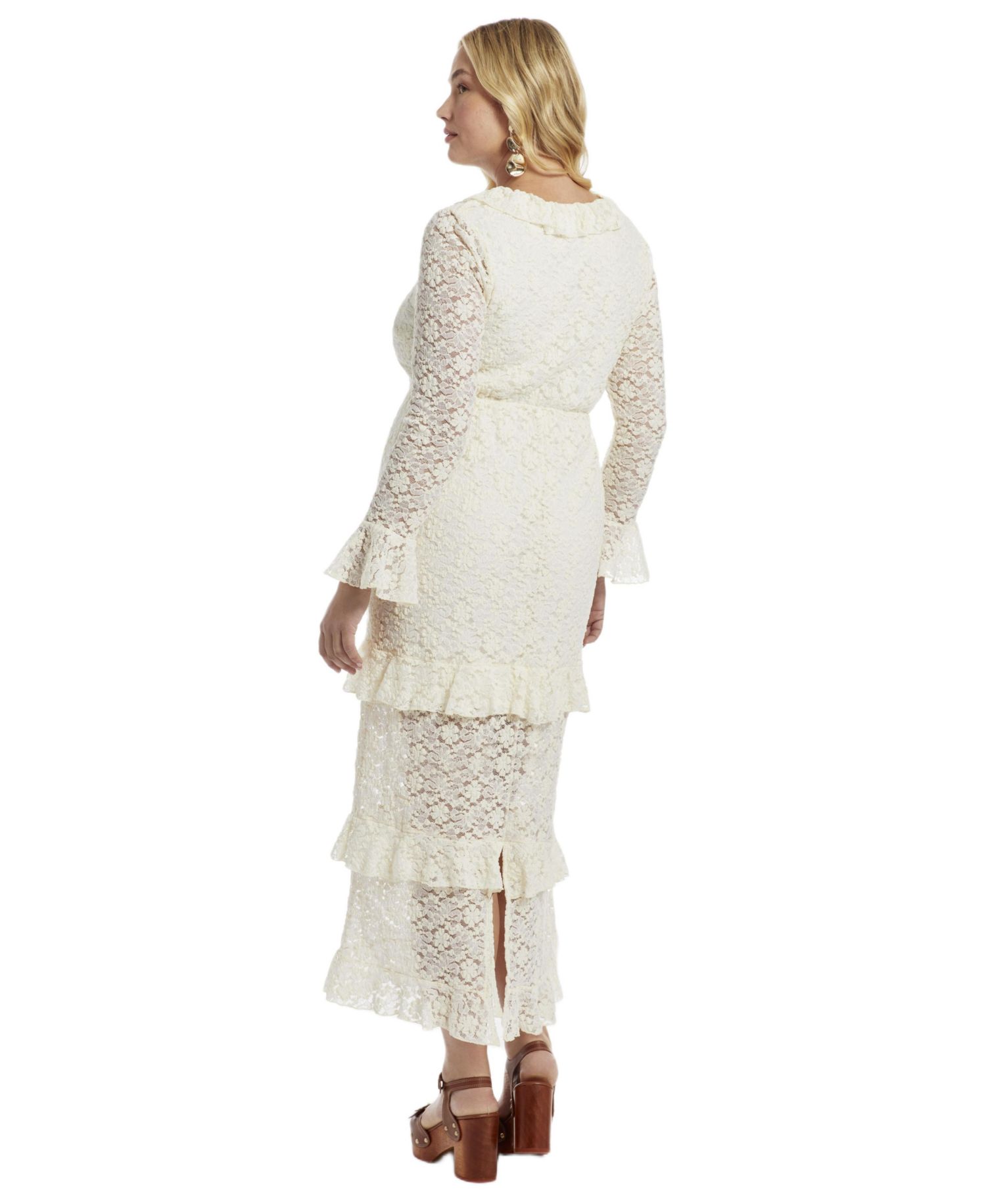 Women's June and Vie Ruffled Lace Maxi Dress