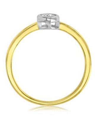 4-Pc. Polished Cubic Zirconia Quadruple Ring in 14k Yellow Gold Over Sterling Silver
