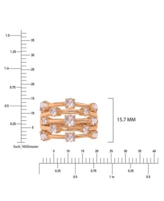 Morganite 5-Row Ring in 14k Rose Gold Over Sterling Silver