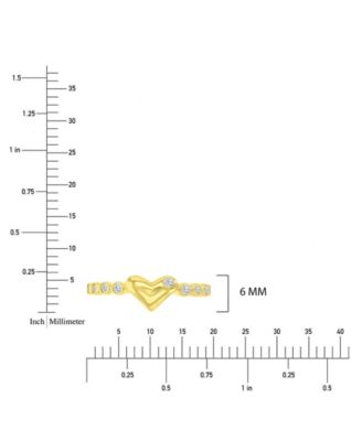Cubic Zirconia Heart Ring in 14k Yellow Gold Over Sterling Silver