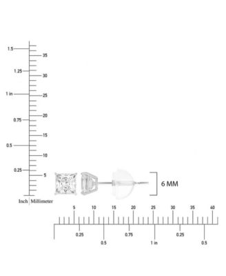 White Swarovski Zirconia Solitaire Earrings in 14k White Gold