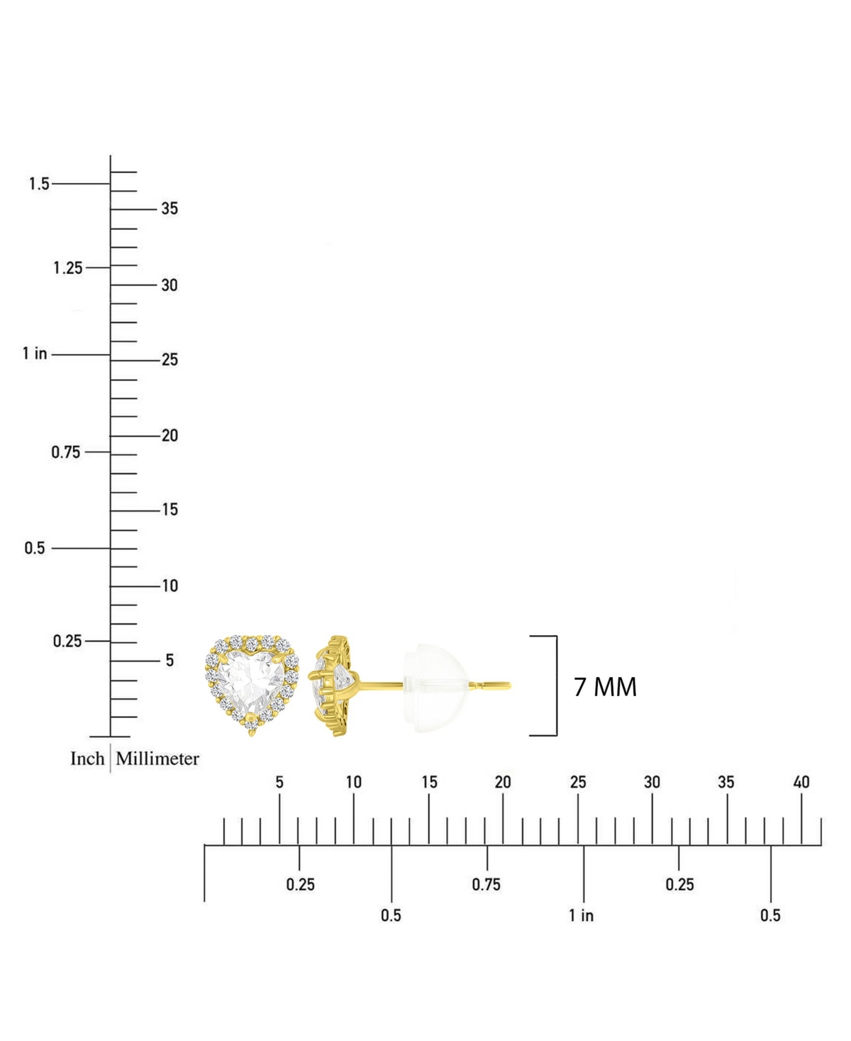 Macy's Pave Heart Halo Stud Earrings in 14k Yellow Gold